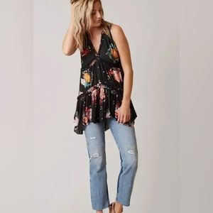 Free People Haze Floral High Low Hem Tunic Floral Size Medium